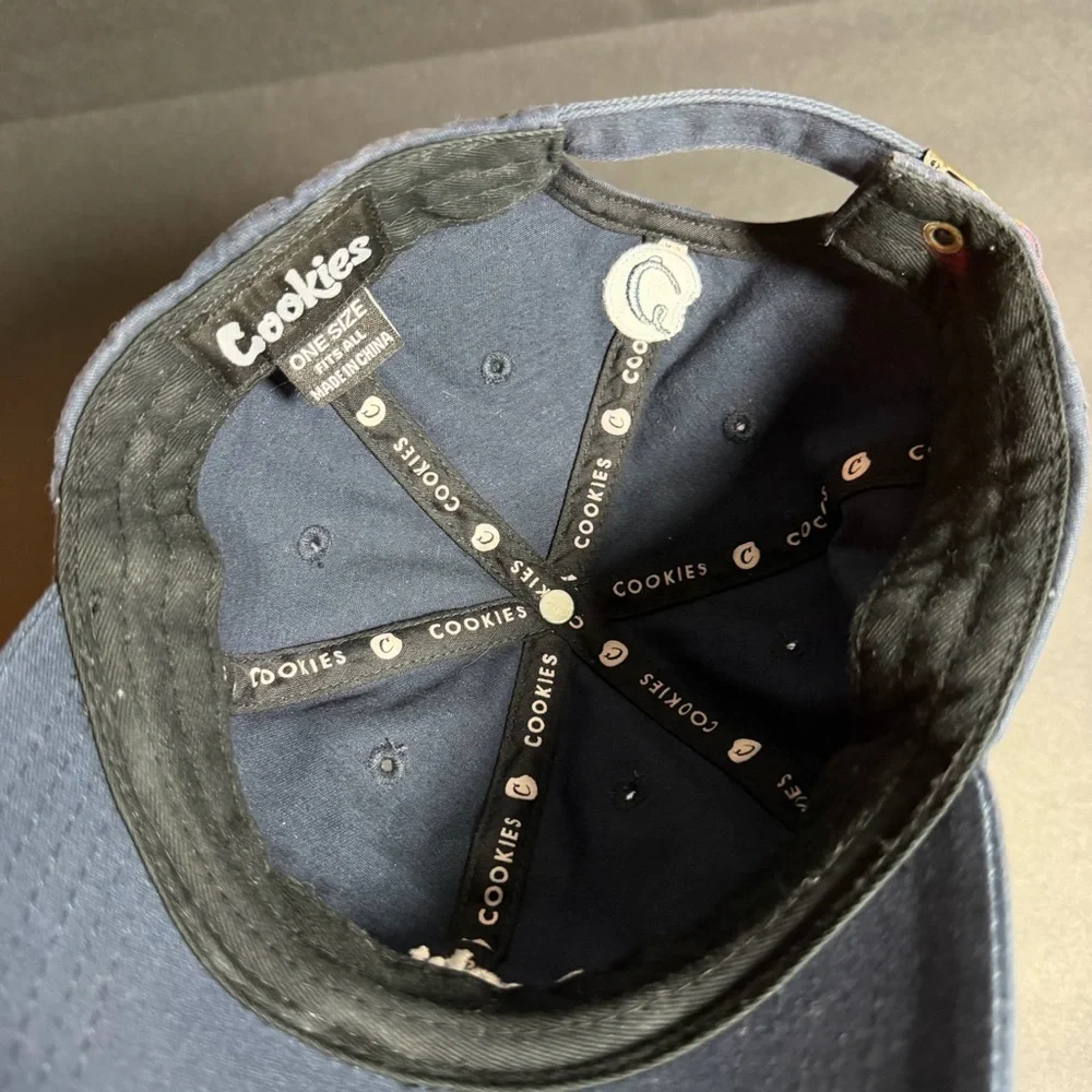 Cookies‎ SF Mens Navy Blue Script Logo Adjustable Strapback Dad Hat Cap OSFM